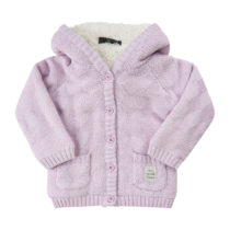 Cardigan Knit w/teddy lin Lavender fog