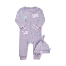 Suit LS w/hat lavender gray