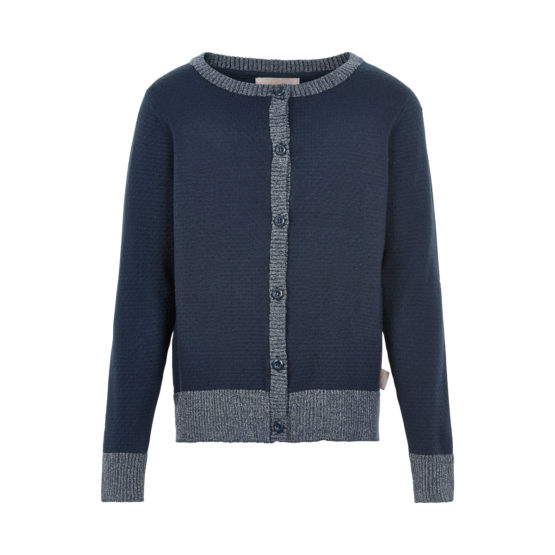 Cardigan structure knit blå