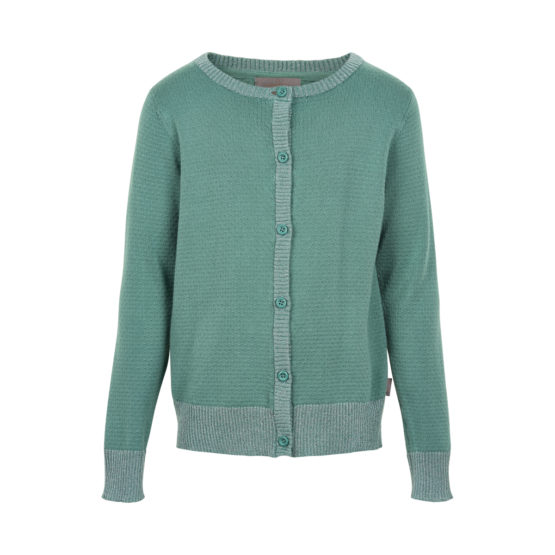 Cardigan structure knit grön