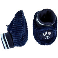 610759 Footies Velour Dress Blue