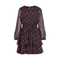 821296 Dress printed chiffon Black